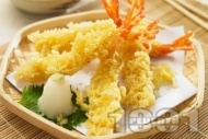 Рецепта Японска хрупкава панировка темпура от газирана вода, брашно и нишесте за морска храна